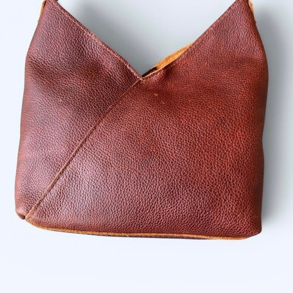 Portland Leather Goods Small Naomi Nutmeg Pebbled Leather Shoulder Crossbody Bag - Picture 5 of 11